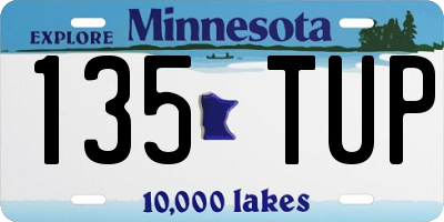 MN license plate 135TUP