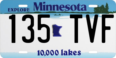 MN license plate 135TVF