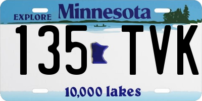 MN license plate 135TVK