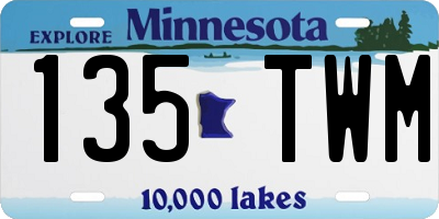 MN license plate 135TWM