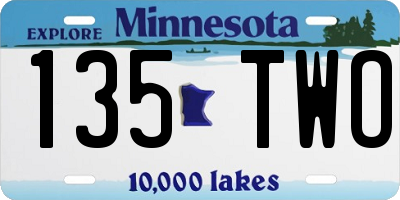 MN license plate 135TWO