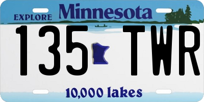 MN license plate 135TWR