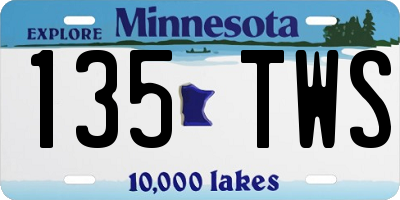 MN license plate 135TWS