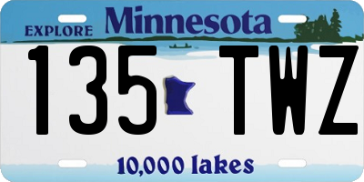 MN license plate 135TWZ