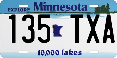MN license plate 135TXA