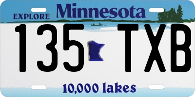 MN license plate 135TXB
