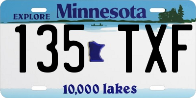 MN license plate 135TXF