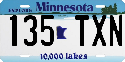 MN license plate 135TXN
