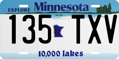 MN license plate 135TXV