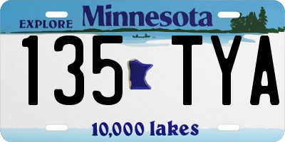 MN license plate 135TYA
