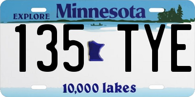 MN license plate 135TYE