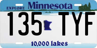 MN license plate 135TYF