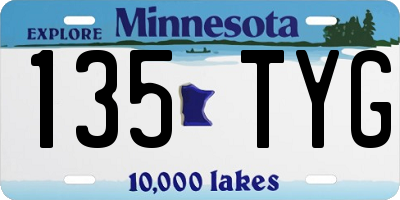 MN license plate 135TYG