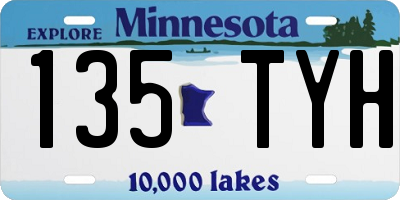 MN license plate 135TYH
