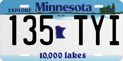 MN license plate 135TYI