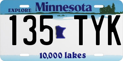 MN license plate 135TYK