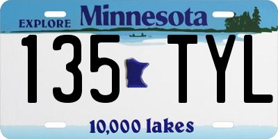 MN license plate 135TYL