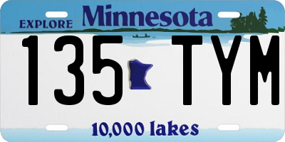 MN license plate 135TYM