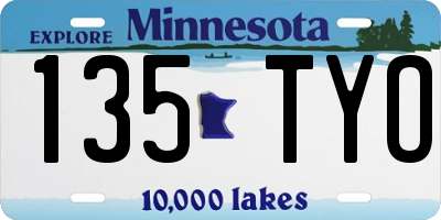 MN license plate 135TYO
