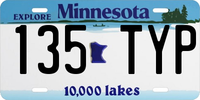 MN license plate 135TYP