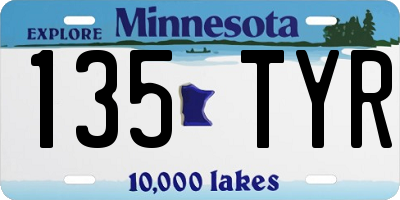 MN license plate 135TYR