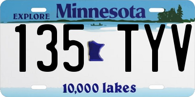 MN license plate 135TYV