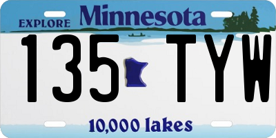 MN license plate 135TYW