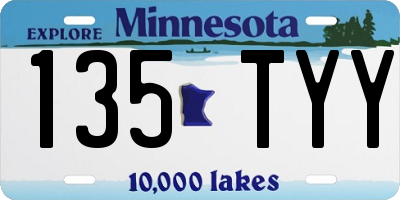 MN license plate 135TYY
