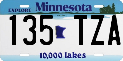 MN license plate 135TZA