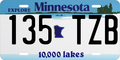 MN license plate 135TZB