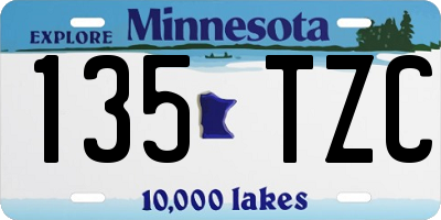 MN license plate 135TZC