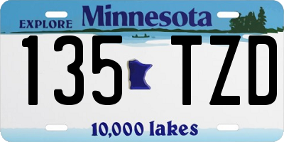MN license plate 135TZD