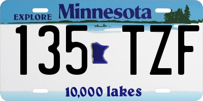 MN license plate 135TZF