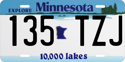 MN license plate 135TZJ