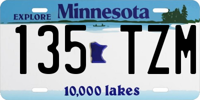 MN license plate 135TZM