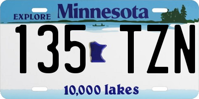 MN license plate 135TZN