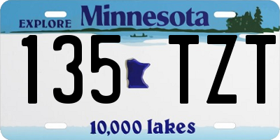 MN license plate 135TZT