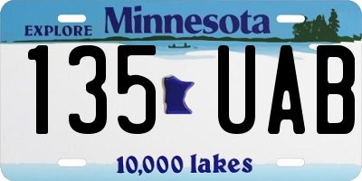 MN license plate 135UAB