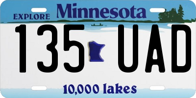 MN license plate 135UAD