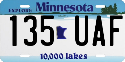 MN license plate 135UAF
