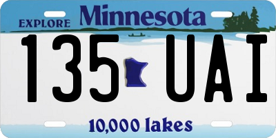 MN license plate 135UAI