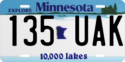 MN license plate 135UAK