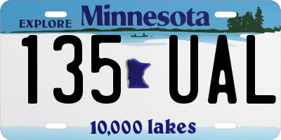 MN license plate 135UAL