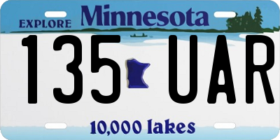 MN license plate 135UAR