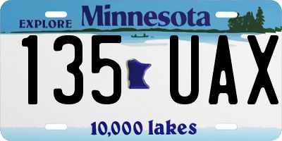 MN license plate 135UAX