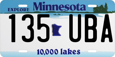 MN license plate 135UBA