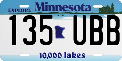 MN license plate 135UBB