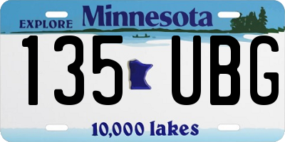 MN license plate 135UBG