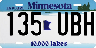 MN license plate 135UBH