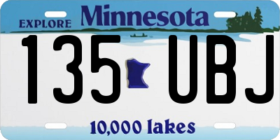 MN license plate 135UBJ